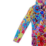 Womens Hooded Rain Jacket. "Fractals Of Happy"