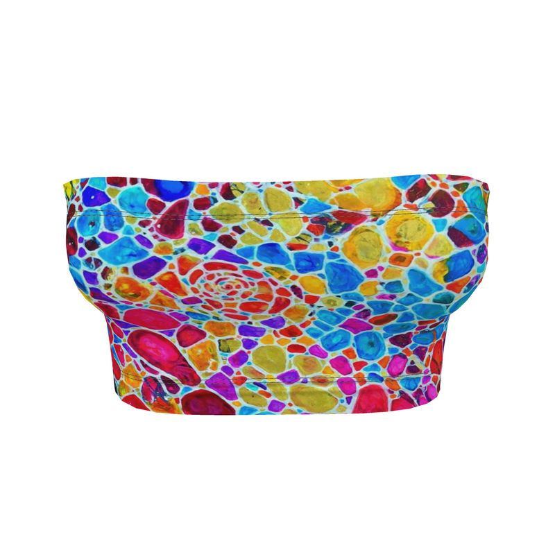 Designer Bandeau Tops. "Fractals Of Happy".