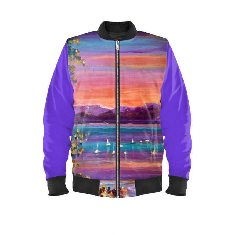 Men's Bomber Jacket. "Vermont Sunset". Pandemic Series "Serenity"