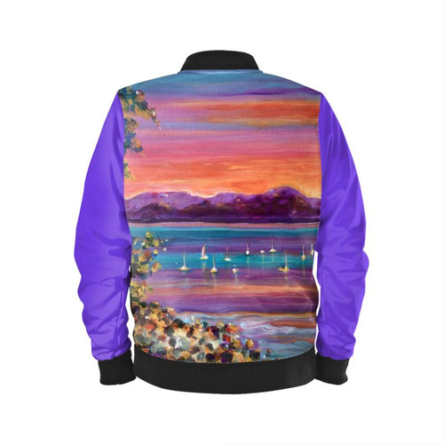 Men's Bomber Jacket. "Vermont Sunset". Pandemic Series "Serenity"