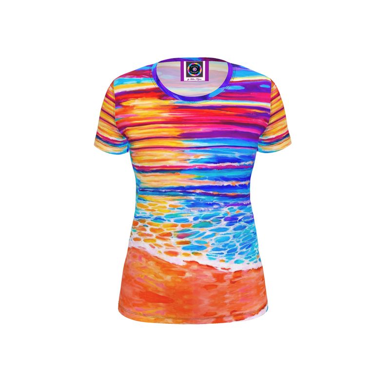 Womens T-Shirt.  "Merging", Series "Sunsets & Blues".