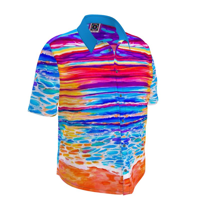 Mens Short Sleeve Shirt. Series "Sunset Blues"